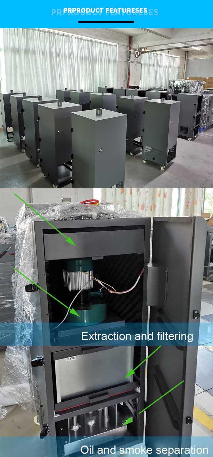 Características del producto del filtro de humo dtf