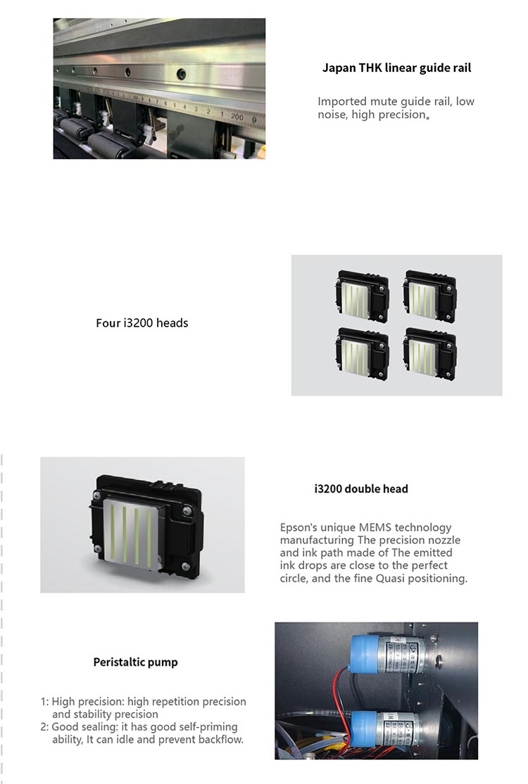 Detalle de impresora dtf de cuatro cabezales